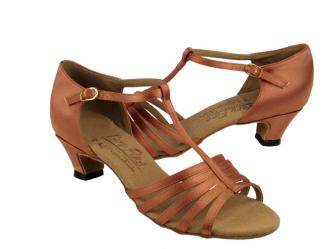 dansschoenen bruin satijn  